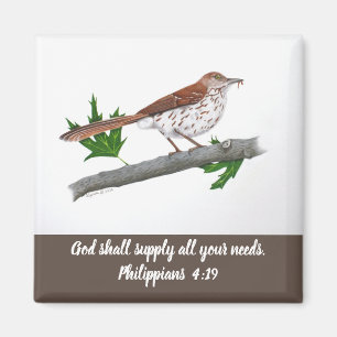 Brown Thrasher Inspirational Magnet