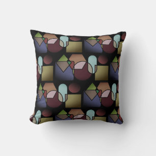 Brown Throw Pillows with Circle Design