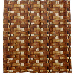 Brown Tile Shower Curtain