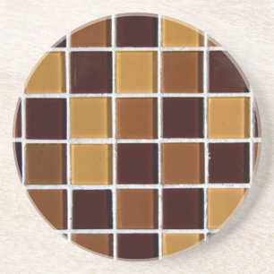brown tiles mosaic coaster