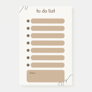 Brown To Do List Post-It Notes