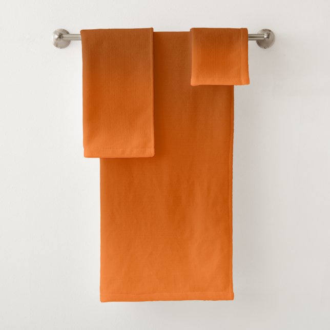 Brown to Orange Fade  Bath Towel Set (Insitu)