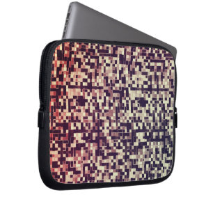 Brown to red, tile or small squares type pixeled laptop sleeve