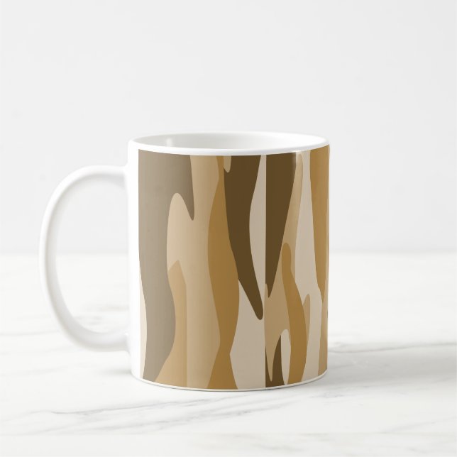 Brown Tone Abstract Camouflage  Coffee Mug (Left)