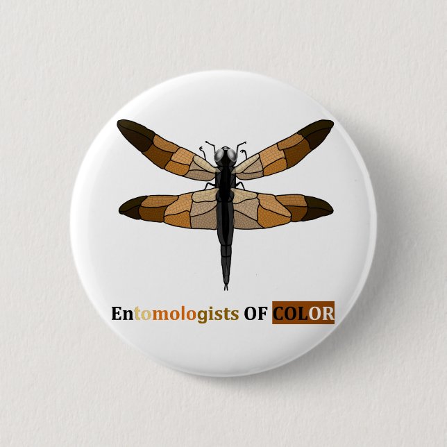 Brown-tone Dragonfly 6 Cm Round Badge (Front)