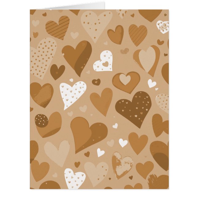 Brown-toned hearts pattern. (Front)