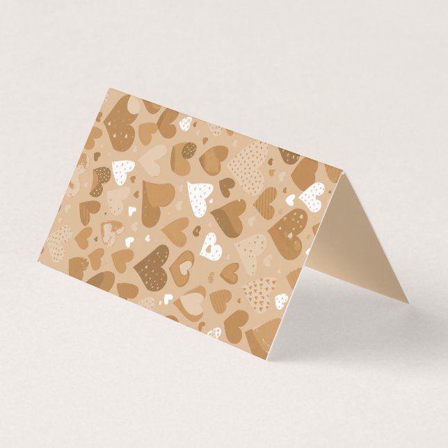 Brown-toned hearts pattern. (Front)