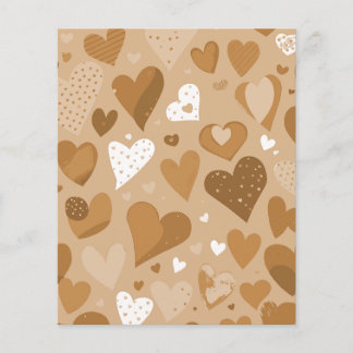 Brown-toned hearts pattern. flyer