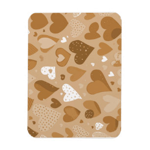 Brown-toned hearts pattern. magnet