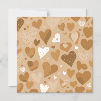 Brown-toned hearts pattern. magnetic invitation