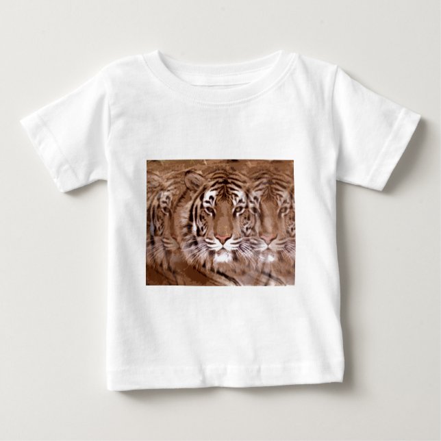 Brown Tones Tiger Face Baby T-Shirt (Front)