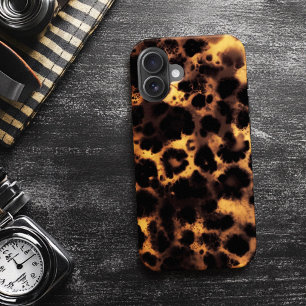 Brown Tortoiseshell Tortoise Snow Leopard Print iPhone 16 Case