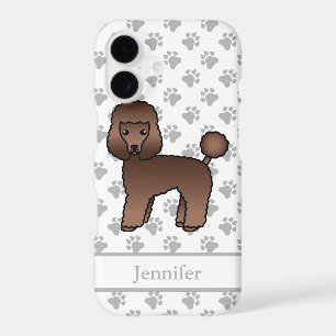 Brown Toy Poodle Cute Cartoon Dog & Name
