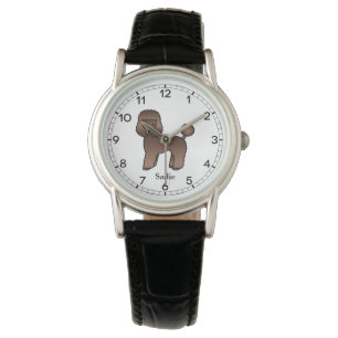 Brown Toy Poodle Cute Cartoon Dog & Name Watch