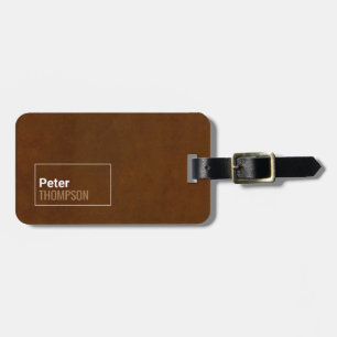 Brown traveller name identifier luggage tag