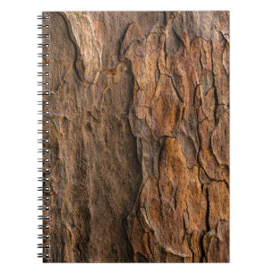 Brown tree bark in closeup photography notebook