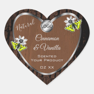 Brown Tree Bark Silver Frame Product Labels Logo