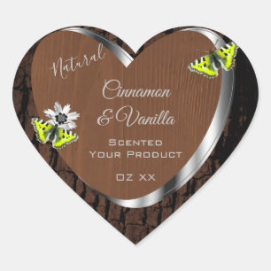 Brown Tree Bark with Silver Frame Product Labels