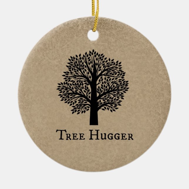 Brown Tree Hugger Ceramic Tree Decoration (Front)