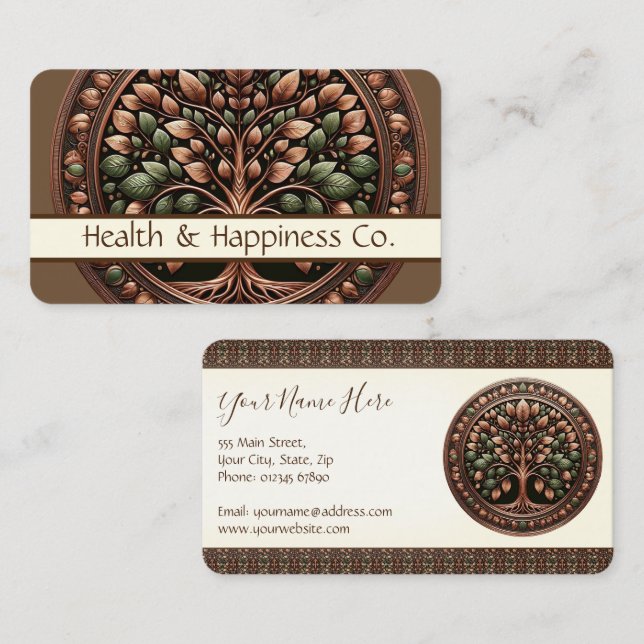 Brown Tree of Life Business Card (Front/Back)
