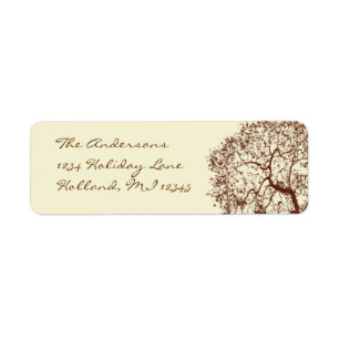 Brown Tree Return Address Label