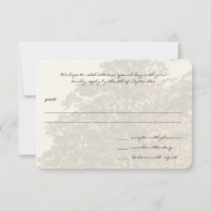Brown Tree Wedding Monogram Response Card