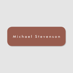 Brown Trendy Modern Professional Name Tag