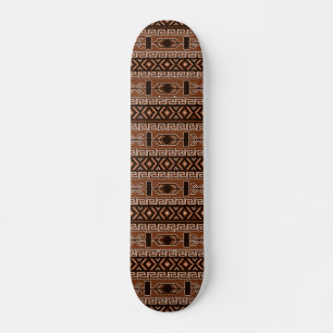 Brown Tribal Pattern Skateboard