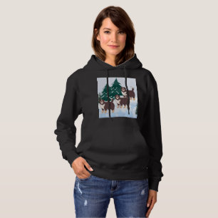 Brown Trio Alaskan Malamute Dogs Women's Hoodie