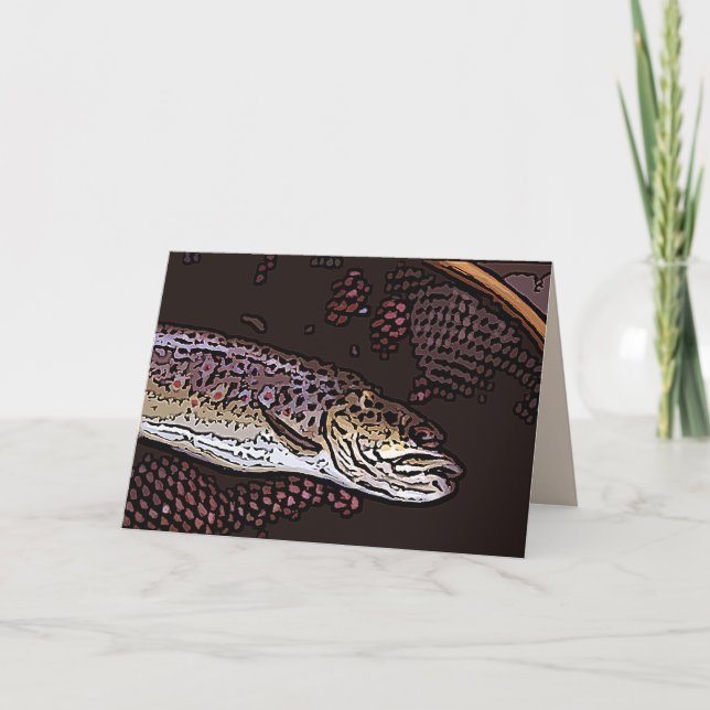 Brown Trout Blank Greeting Card (Front)