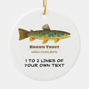 Brown Trout Ceramic Ornament