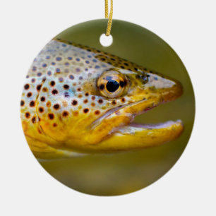 Brown Trout Ceramic Ornament