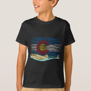 Brown Trout Colorado Flag Vintage Fly Fishing Tyin T-Shirt
