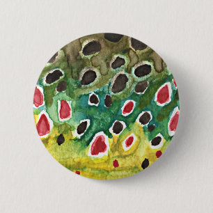 Brown Trout Fish 6 Cm Round Badge