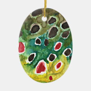 Brown Trout Fish Ceramic Tree Decoration