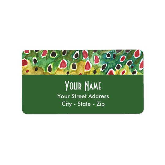 Brown Trout Fishing Address Label