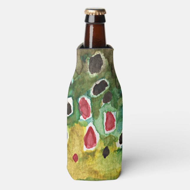 Brown Trout Fishing Bottle Cooler (Bottle Front)