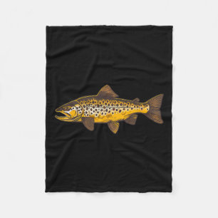 Brown Trout Fishing Fly Fishing Outdoors And Natur Fleece Blanket