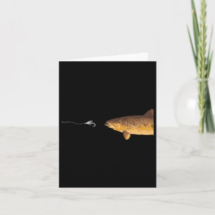 Brown Trout Fishing Hook Fisherman Angler Men Wome Card