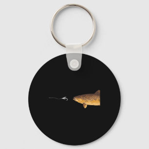 Brown Trout Fishing Hook Fisherman Angler Men Wome Key Ring