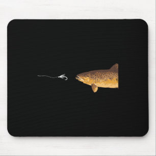 Brown Trout Fishing Hook Fisherman Angler Men Wome Mouse Pad