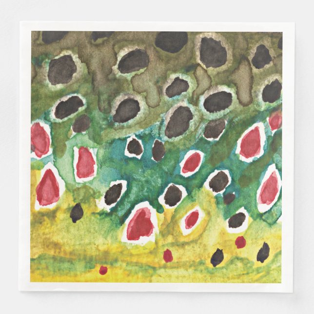 Brown Trout Fishing, Ichthyology Napkin (Front)