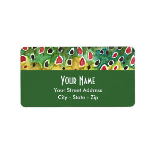 Brown Trout Fishing Label