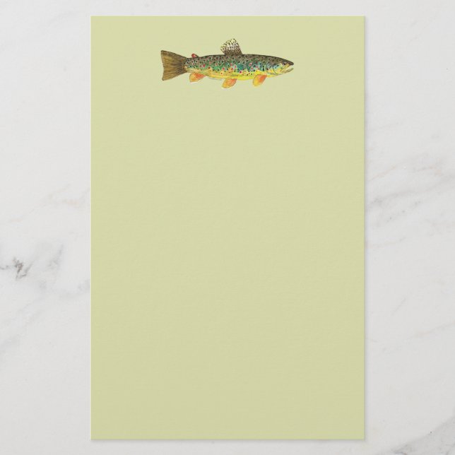 Brown Trout Fishing Stationery (Front)