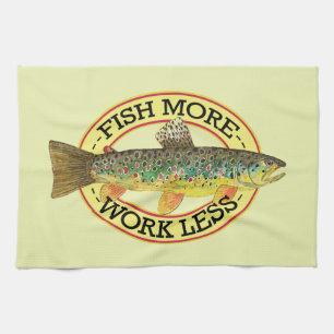 Brown Trout Fishing Tea Towel