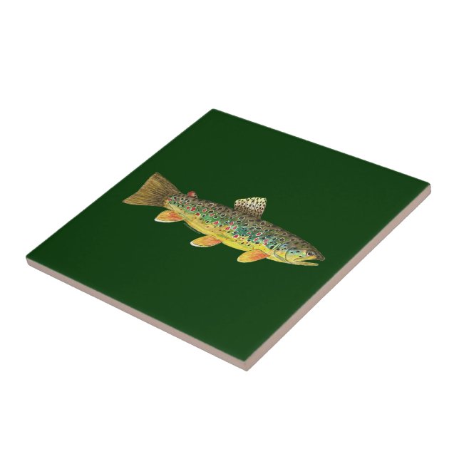 Brown Trout Fishing Tile (Side)