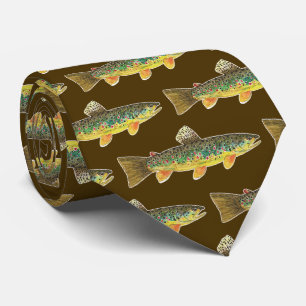 Brown Trout Fly Fishing Angler Fisherman's Brown Tie