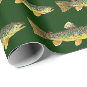 Brown Trout Fly Fishing Angler's Wrapping Paper