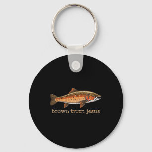 Brown Trout Fly Fishing Fisherman Fish Humour Joke Key Ring