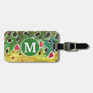 Brown Trout Fly Fishing Fisherman's Luggage Tag